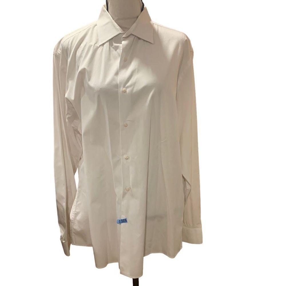 Ben Sherman Stretchy Cotton White Button Down L/S Men Shirt 34-35, 16-1/2” Neck‎